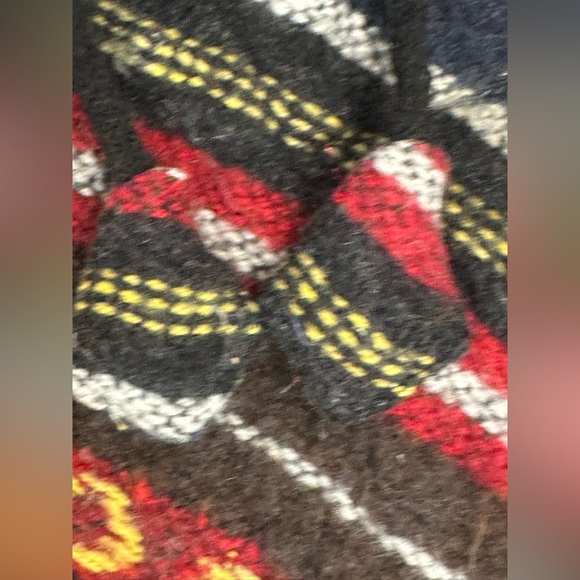 Vintage Cotton Hooded Poncho with Fringe from Nepal - Picture 4 of 10